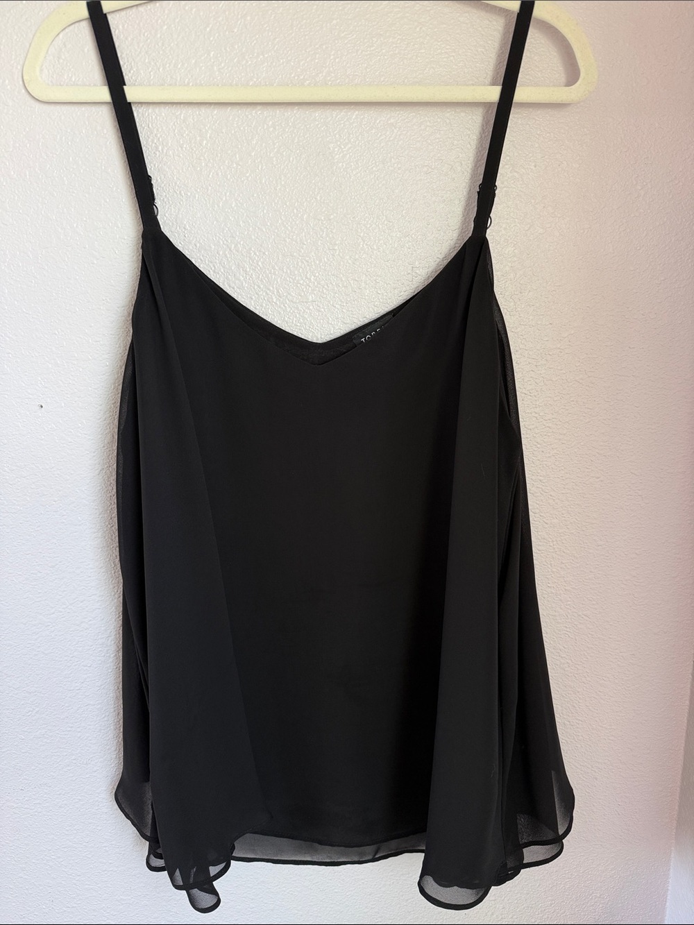 Torrid Black Chiffon Double Layer Tank Size 1 (14-16)
